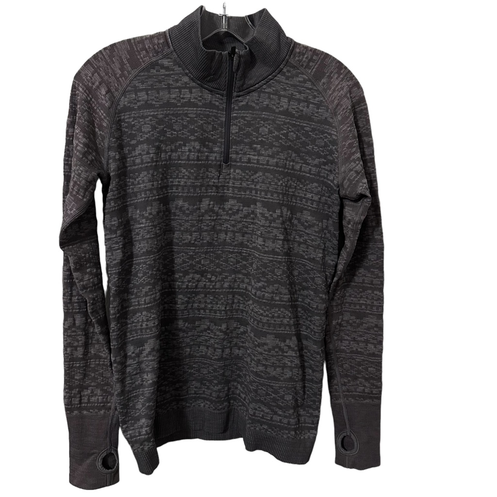 Lululemon Gray Quarter Zip Long Sleeve Thumbhole Top Size 8 High Neck